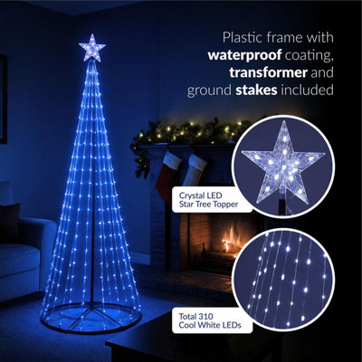 Taylor & Brown Christas Cone Tree Light Up War White, Cool White Or
