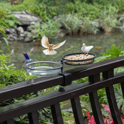 Taylor Brown Deck Bird Feeder with Metal Mesh Tray Water - Main Image