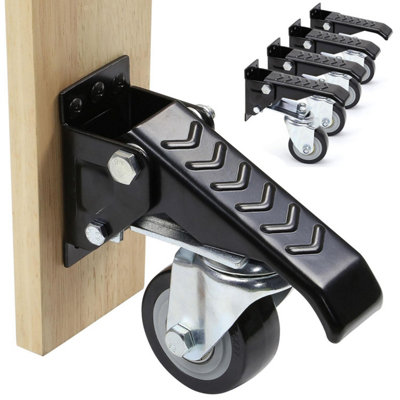 Taylor & Brown Heavy Duty Workbench Caster Kit, 300KG Capacity, 4Pack Retractable Steel Wheels for Workbenches & Machinery