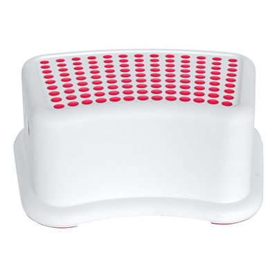 Taylor & Brown Kids Anti Slip Booster Step Stool Plastic Foot Stool for Toddler Potty Training, Bathroom Use (Red Dots)