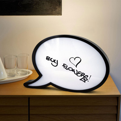 Taylor & Brown LED Speech Bubble Light Box Write Your Message Display, Comic Style, Home Decor, Party, Wedding Gift