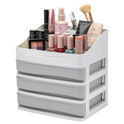 Taylor & Brown Makeup Organizer, 13 Compartments, 3 Drawers, Dustproof & Waterproof Storage for Bedroom/Bathroom