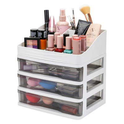 Taylor & Brown Makeup Organizer with 13 Compartments, 3 Transparent Drawers, Dustproof, Waterproof for Bedroom & Bathroom