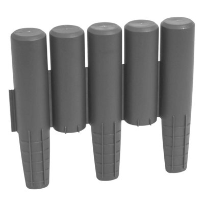 Taylor & Brown Palisade Lawn Edge Plant Border Path Garden Edging Fencing Plastic (1 Set of 8 (2.2m), Grey)