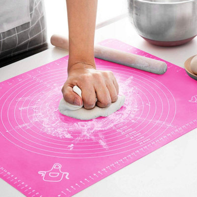 Taylor & Brown Silicone Baking Mats with Measurements - Non-Stick Pastry Mat for Rolling Dough, Heat Resistant, BPA-Free (Pink)