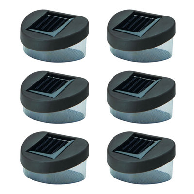 Taylor & Brown Solar Powered Door/Fence/Wall/Step Lights Led Outdoor Garden Lighting (Pack of 6, Black)