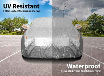 Favoto SUV Car Cover, Out Door Full Car Covers Waterproof Large with Right Side Zipper Sun Protection Windproof Exterior Covers Universal Fit (188 to 198 inches) Black Car Cover
