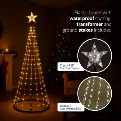 Taylor & Brown Warm White 7ft LED Christmas Cone Tree Light ...