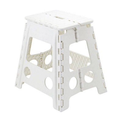 Taylor & Brown White Folding AntiSlip Step Stool Portable, OneStep for ...