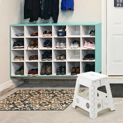 Taylor & Brown White Folding AntiSlip Step Stool Portable, OneStep for ...
