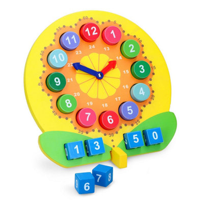 Taylor & Brown Wooden Teaching Clock Educational Toy for Kids with ...