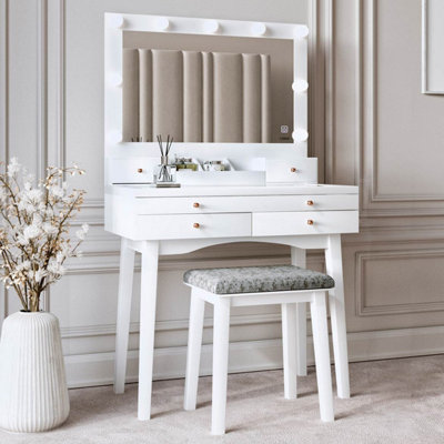 Tabletop vanity mirror store with storage