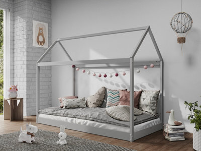 Taylor Kids Wooden Bed Single House , Light Grey