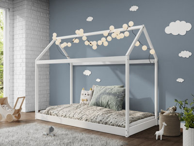 Childrens white wooden bed best sale