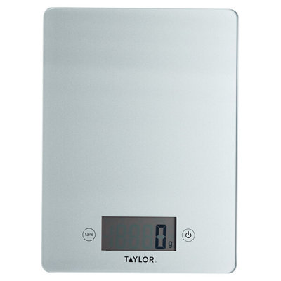 Taylor Glass Digital Kitchen Scale, Silver