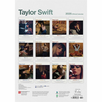 Taylor Swift 2025 A3 Wall Calendar Multicoloured (42cm x 30cm)