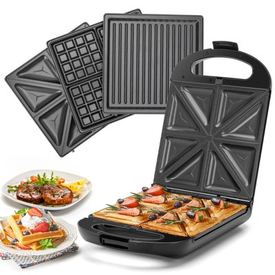 3 in 1 Sandwich Maker, Waffle Maker with Removable Plates, 1200W Panini  Press wi