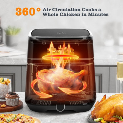 Aigostar Cube Oil Free Air Fryer 7L, 1900W, 7 Preset Functions + Keep Warm,  manual Mode, LED Touch panel. Dual use: with basket or drawer. Without