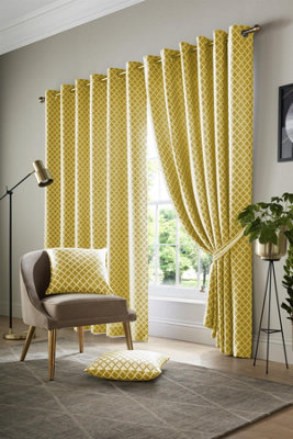 Taynton 46" x 90" Ochre (Ring Top Curtains) DIY at B&Q