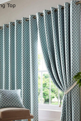 Taynton 90" x 108" Teal (Ring Top Curtains) | DIY at B&Q