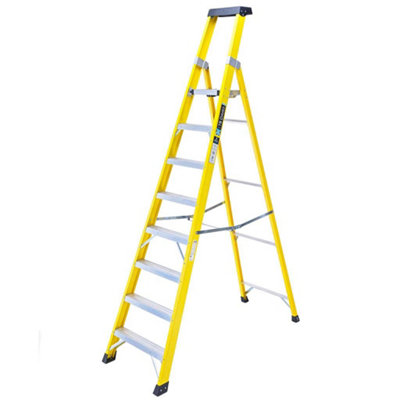 TB Davies 8 Tread Heavy-Duty Fibreglass Platform (2.09m) Step Ladder