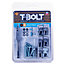 TBolt heavy duty METAL Plasterboard Fixing Multi Pack of 12 Holds up to 65kg per Fixing