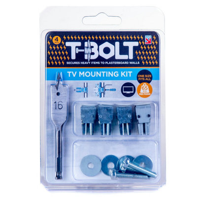 TBolt heavy duty METAL Plasterboard Fixing TV Mounting Kit 4 Pack Holds