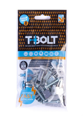 TBolt Heavy Duty Metal PLASTERBOARD FixingTrade Bag of 8 Holds up to