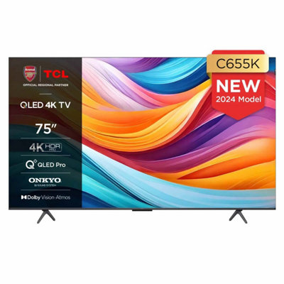 TCL 75C655K 75inch 4K QLED PRO SMART TV WiFi Freeview HD Google TV