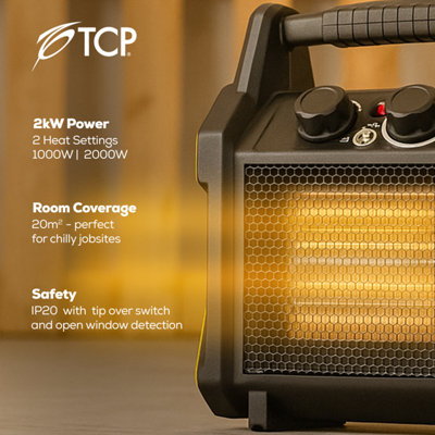 TCP 2kW Tough and Compact Industrial Design Portable Heater