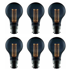 TCP 6PC Warm Classic Smoked Glass LED Light Bulbs 2W 35Lm B22