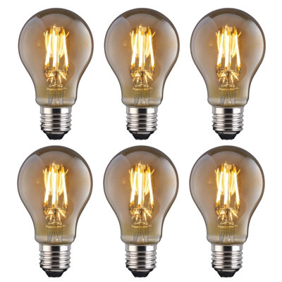 TCP 6PC Warm Vintage Instart Start LED Light Bulbs 4W 380Lm E27