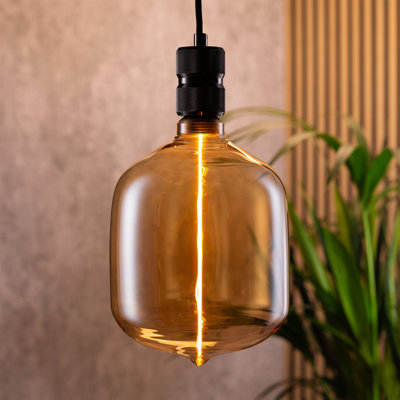 TCP Amber Vertical Decorative Bulb, Warm White Glow, E27, Single Pack