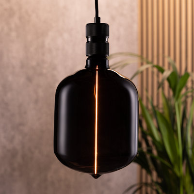 TCP Black Vertical Decorative Bulb, Warm White Glow, E27, Single Pack