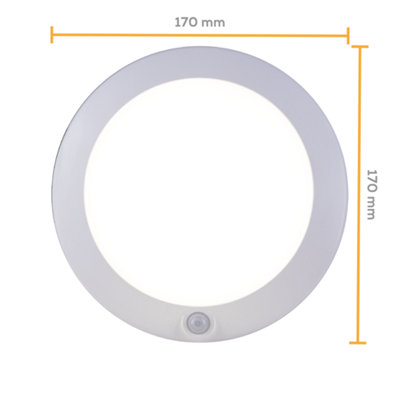 TCP LED Plus Rechargeable Round Light with PIR 200 Lumens Warm white