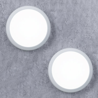 TCP Pack of 2 x Bulkhead Indoor/Outdoor Wall & Ceiling Light For Commercial and Residential Use (IP65)