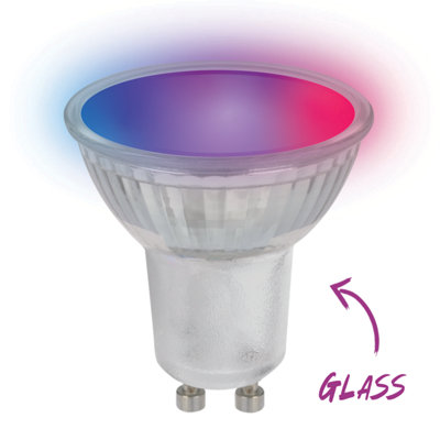 TCP Pack of 4 x Glass Smart LED GU10 320lm CCT and RGB Switchable