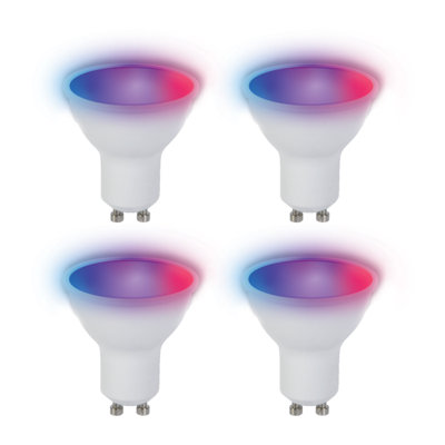 TCP Pack of 4 x Smart LED GU10 450lm CCT and RGB Switchable