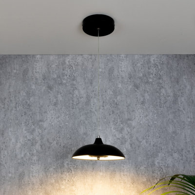TCP Single Unit Black Hanging Pendant Ceiling Light, IP20 with Switchable CCT Options