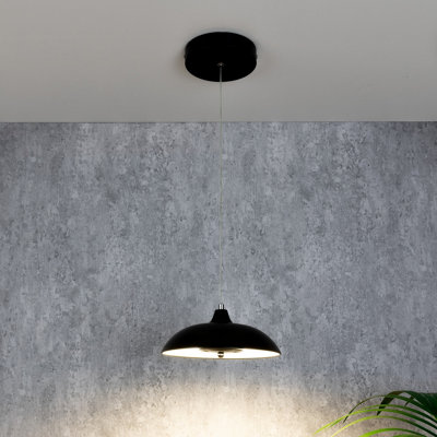 TCP Single Unit Black Hanging Pendant Ceiling Light, IP20 with Switchable CCT Options