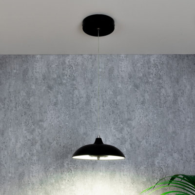 TCP Single Unit Black Hanging Pendant Ceiling Light, IP20 with Switchable CCT Options