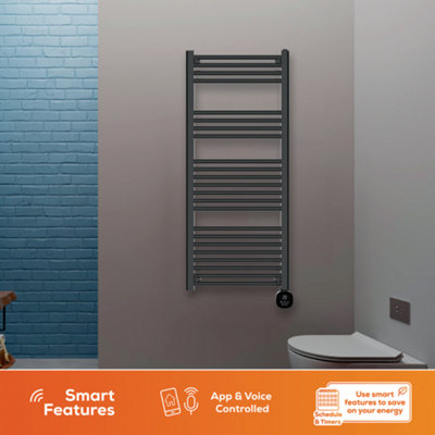 TCP Smart Contemporary Black Electric Radiator with Digital Screen (W ...
