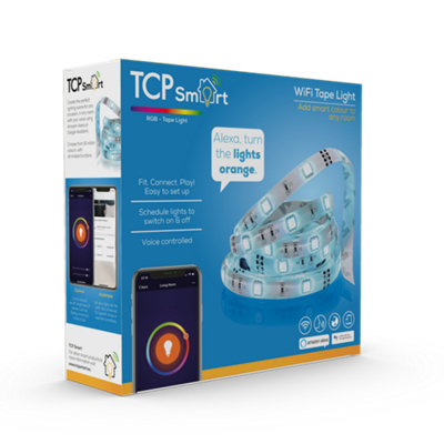 TCP Smart Strip Light RGBIC IP20 5M UK with Customisable Colors and Effects for Flexible Indoor