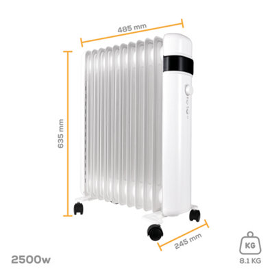 TCP Smart WiFi White Portable Free-Standing 11 Fin Oil Radiator 2500W ...