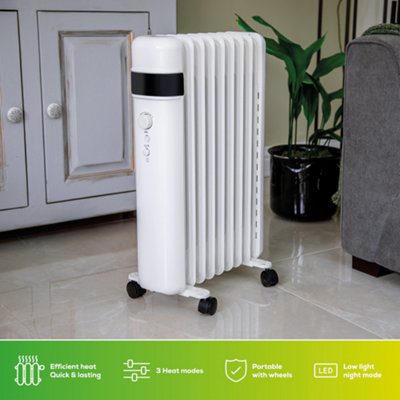 TCP Smart WiFi White Portable Free-Standing 9 Fin Oil Radiator 2000W ...