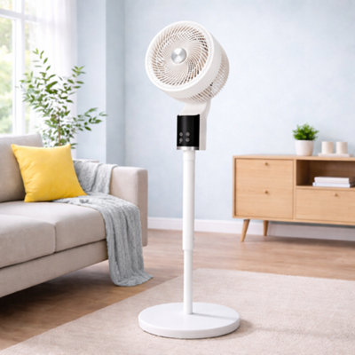 TCP White Pedestal Fan, Quiet, Powerful Cooling with 3D Oscillation ...
