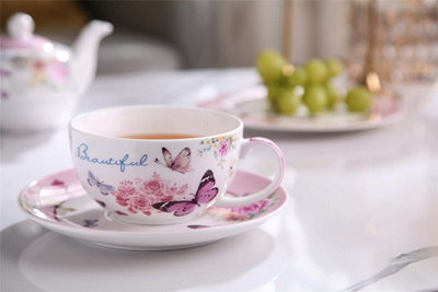 Lavender and Rose Porcelain Mug in Gift Box