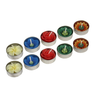 Tea Light Candle Set of 10 Flower Themed Tea Lights by Laeto Ageless Aromatherapy - FREE DELIVERY INCLUDED - 4