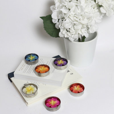 Tea Light Candle Set of 6 Flower Themed Tea Lights by Laeto Ageless Aromatherapy - FREE DELIVERY INCLUDED - 4