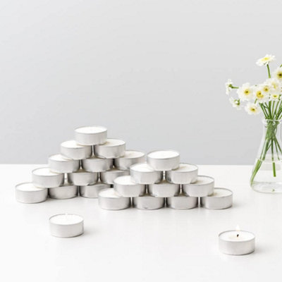 Tea Lights 4 Hour Long Burning Night Light Candles Unscented Wedding Decor 50Pcs - 3